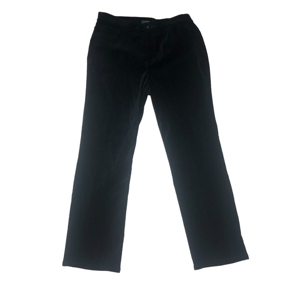 Ralph Lauren Pants Womens Size  8 Black Velvet Stretch Mid Rise Minimalist‎ - Picture 2 of 12
